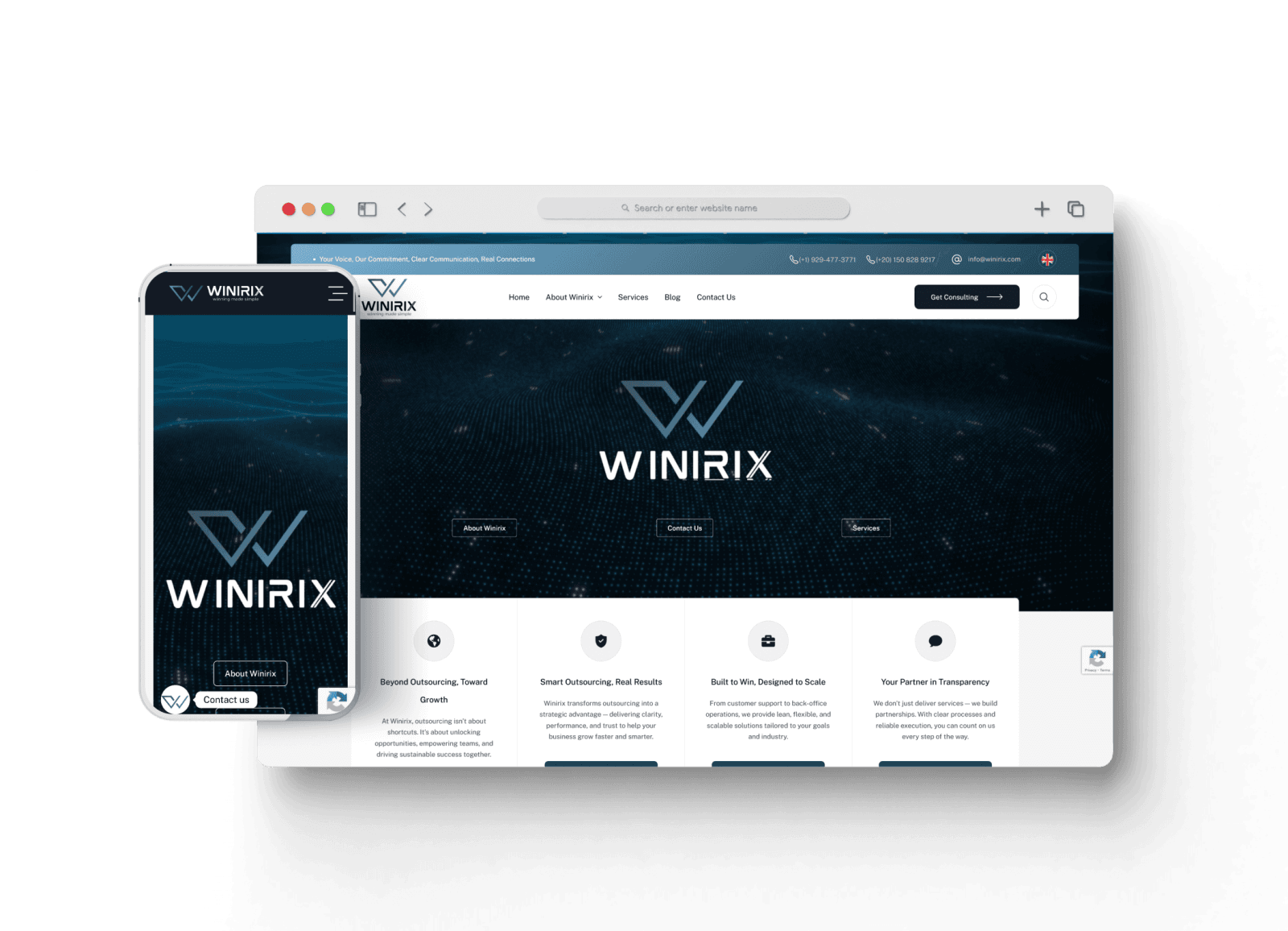 موقع شركة Winirix